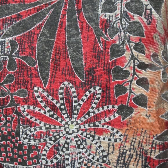 TanJay Shear Multicolor 3/4 Sleeve Button Down Top - Picture 9 of 11